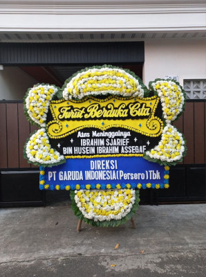 Papan Bunga Duka di Halim Perdana Kusuma